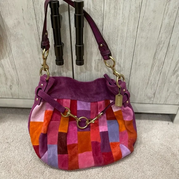 Rare✨COACH Mutistripe Small Hobo Handbag COACH Mutistripe Small Hobo Handbag Multicolor Authentic